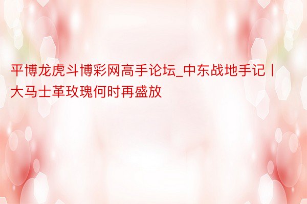 平博龙虎斗博彩网高手论坛_中东战地手记丨大马士革玫瑰何时再盛放