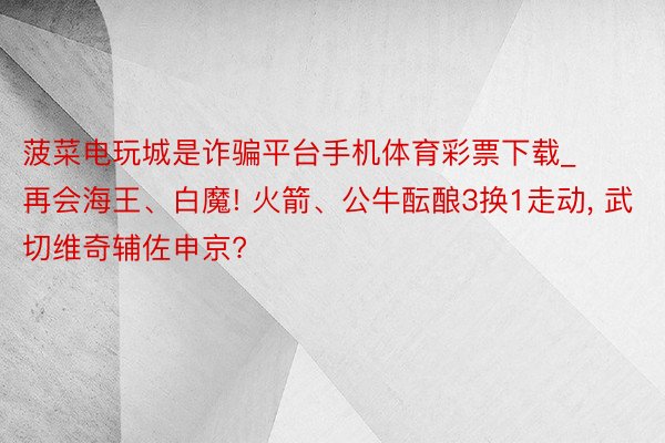 菠菜电玩城是诈骗平台手机体育彩票下载_再会海王、白魔! 火箭、公牛酝酿3换1走动, 武切维奇辅佐申京?